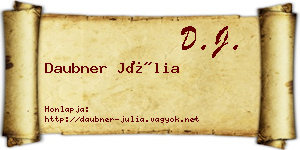 Daubner Júlia névjegykártya